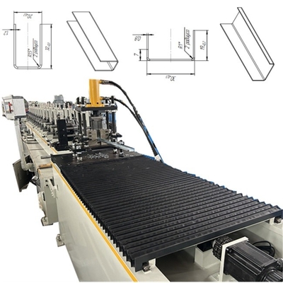 Máquina de laminado de perfil de revestimiento de acero de canal U de metal ajustable en anchura