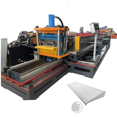Máquina de elaboración de perfiles de paneles traseros de estantes de supermercados de metal