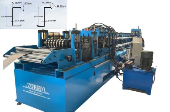 Producción automática versátil Cz Máquina de purlin de alta eficiencia